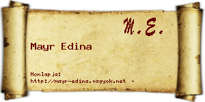 Mayr Edina névjegykártya